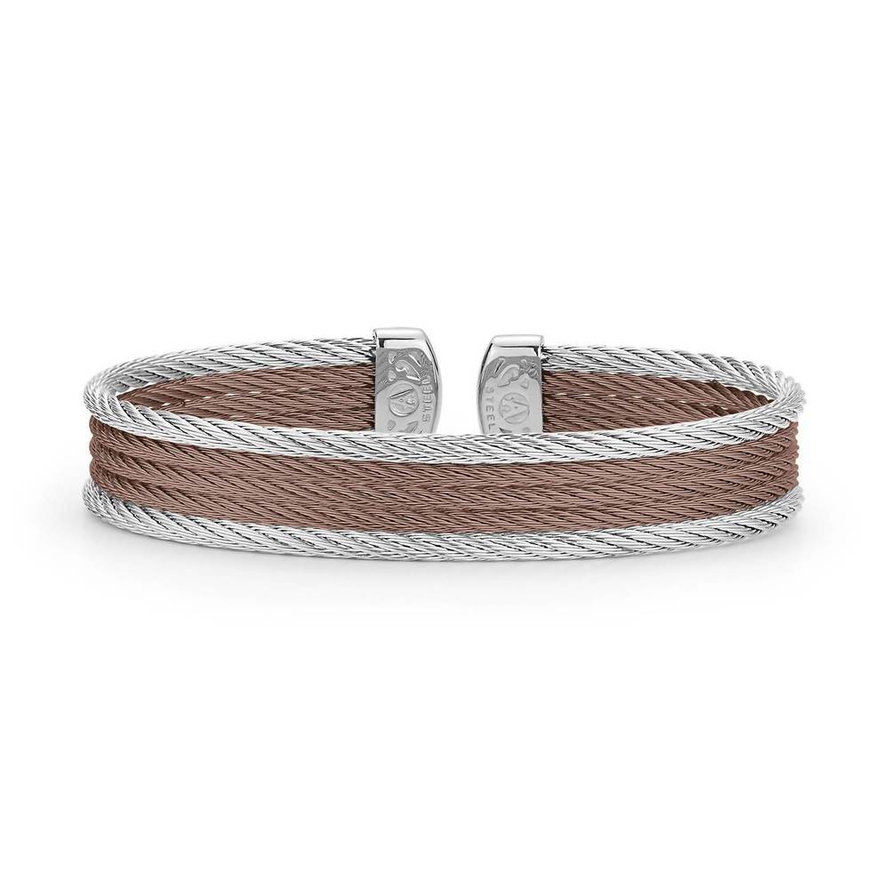 NEW ALOR colorblock mini cuff in chocolate & grey